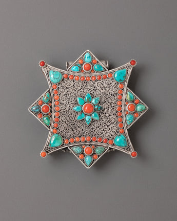 Coral and Turquoise Pendant