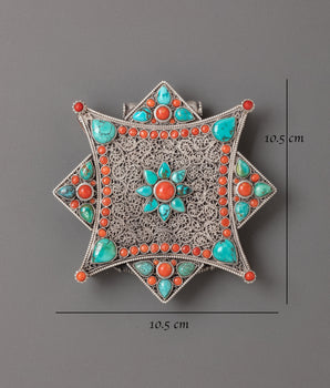 Coral and Turquoise Pendant | Sacred Amulet