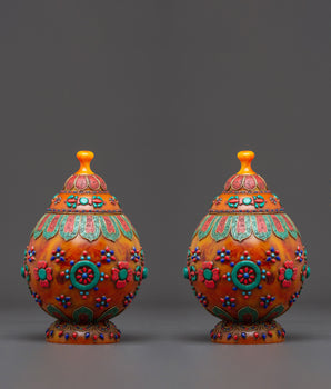 Offering Rice Pot Set | Handcrafted Tibetan Ritual Vessel for Spiritual Practices