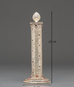 Buddhist Ritual Incense Burner | Tibetan Silver Plated Copper Censer
