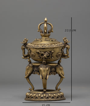 Incense Burner with Stand | Buddhist Altar Censer