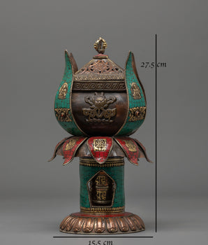 Lotus Design Incense Burner | Handcrafted Copper Buddhist Censer