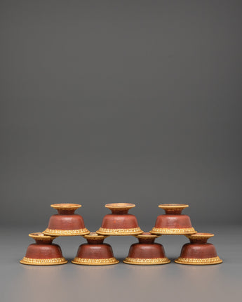 Tibetan Gold Plated Offering Bowl Set