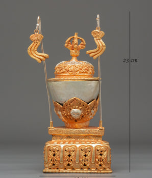 Sacred Tibetan Kapala Ceremonial Item | Buddhist Ritual Offering Artifact