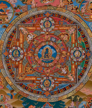 Medicine Buddha Mandala Thangka Painting | Original Hand-painted Tibetan Thangka for Wall Hanging