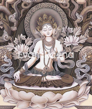 High Quality Giclee White Tara Thangka Print | Digital Art