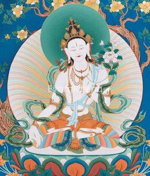 High-Quality Tibetan Goddess White Tara Print | Buddhist Deity of Healing and Longevity