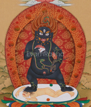 Sacred Standing Black Dzambhala | Wealth Deity for Spiritual and Material Abundance