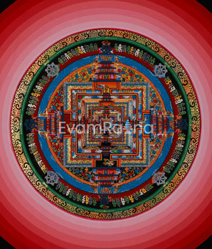 Buddhist Mandala of Kalachakra | Sacred Wheel of Time Art
