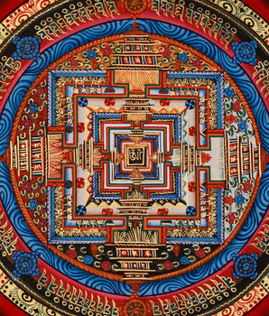 Small Kalachakra Mandala Thangka | Tibetan Buddhist Sacred Art