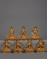 Bodhisattvas Statue Set, Vajradhara, Amitayus, Manjushri, White Tara, Green Tara, Vajrasattva, Chenrezig)