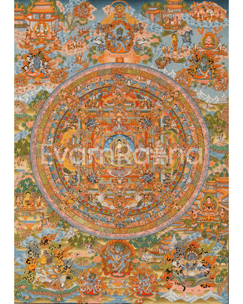 Hand Painted Buddha Mandala Thangka