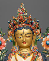 white painted white-tara statue
