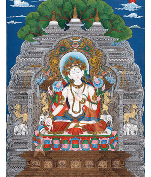 White Tara Thangka Print