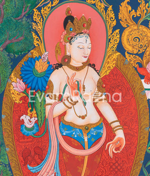 White Tara Thangka Print | Goddess of Compassion
