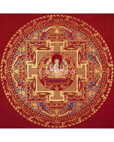 24K Gold Painted Chengrezig Mandala