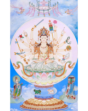 Traditional Cundi Canvas Print | Cundi Bodhisattva Decor | Himalayan Art