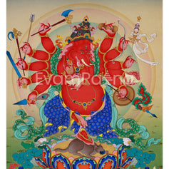 12-Armed Ganesh Thangka Print