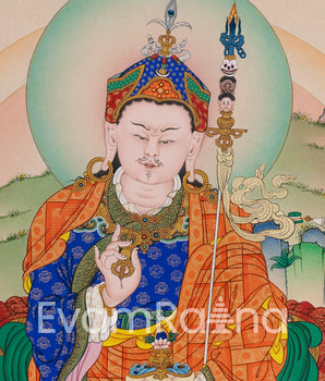 High-Quality Thangka Print To Practice Mantra Of Guru Rinpoche | Padmasambhava Tibetan Poster For Meditation