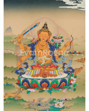 Rare Four-Armed Manjushri Thangka Print