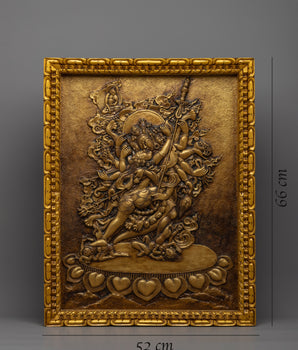 Chakrasamvara Wooden Thangka | Tibetan Relief Art