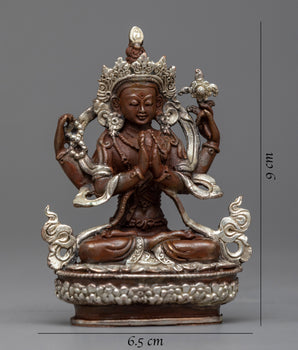Buddhist Chenrezig Buddha Statue | Embracing the Grace of Silver Plated Statue