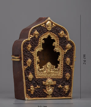 Auspicious Prayer Box Charm"Ghau" for Spiritual Protection | Handcrafted 24k Gold-Plated