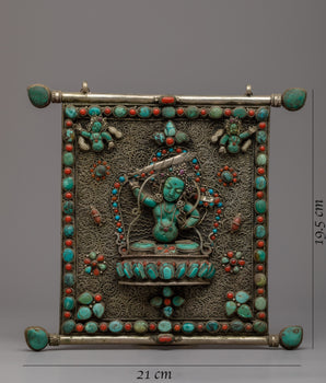 Manjushri Boho Wall Art | Copper Body with Silver Plating"