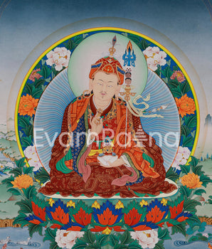 Guru Tsokye Dorje, Peaceful Guru Padmasambhava | Traditional Thangka Print