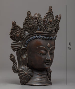 Crown Buddha Head Statue | Symbol of Tranquility and Peace