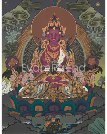 Amitayus Thangka Painting