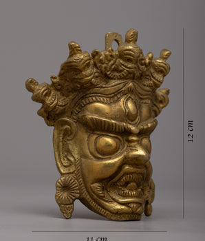 Brass Mahakala Head | Symbol of Wrathful Energy and Fearlessness