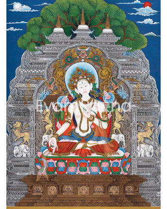 White Tara's Blessings In Thangka