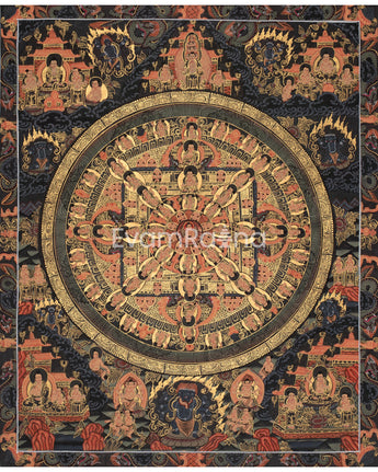Buddha Shakyamuni Mandala Thangka | Tibetan Buddhist Mandala Art Featuring Historical Buddha