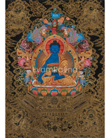 Golden Presence of Bhaishajyaguru, Medicine Buddha | Giclee Canvas Print