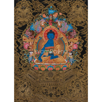 Golden Presence of Bhaishajyaguru, Medicine Buddha | Giclee Canvas Print