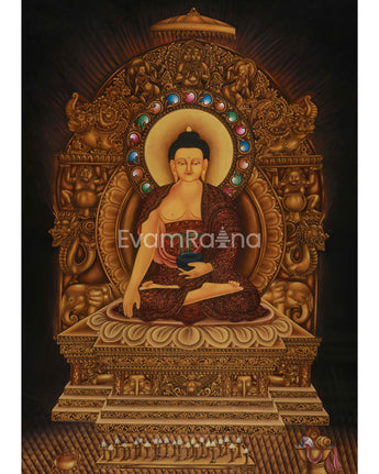 The Buddha Shakyamuni Thangka Print | High-Quality Giclée Cotton Canvas