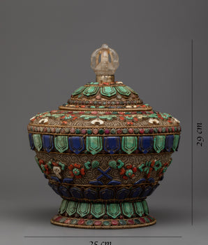 Tibetan Dhupur Offering Pot | Traditional Vessel for Spiritual Rituals