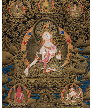 Golden Hued White Tara Canvas Print