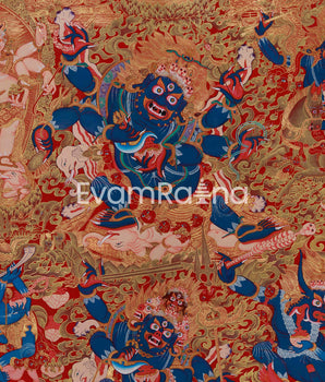 Fierce Six Armed Mahakala Print | Wrathful Protector Deity of Vajrayana Buddhism