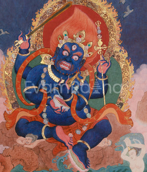 Chaturbhuja Mahakala Canvas Print | Wrathful Protector Deity