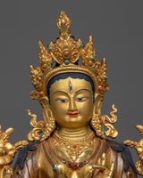 copper white tara statue