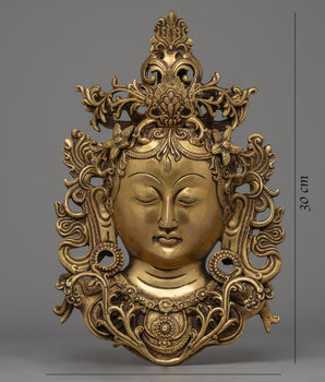 White Tara Wall Hanging Buddha Mask | Exquisite Wall Hanging for Tranquility