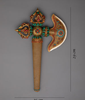 Gold Plated Kartika Axe | Embodying Tibetan Devotion & Art