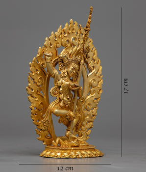 Machine Made Dorje Phagmo Statue | Gold Plated Tibetan Art