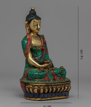 Brass Amitabha Buddha Statue | Lustrous Brass for Sacred Spaces