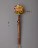 Gold Hand Held Prayer Wheel