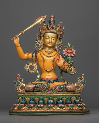 manjushri-bodhisattva-colored-sculpture
