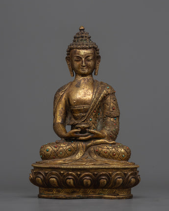 antique garden statue of Amitabha Buddha