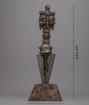 Tibetan Iron Phurba With Stand | Spiritual Protection Dagger